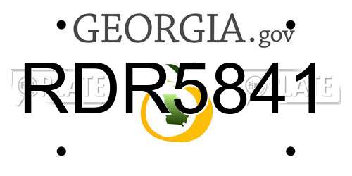 RDR5841 Georgia License Plate