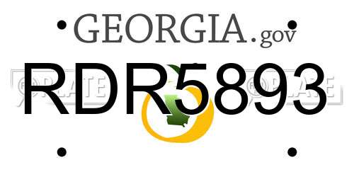 RDR5893 Georgia License Plate