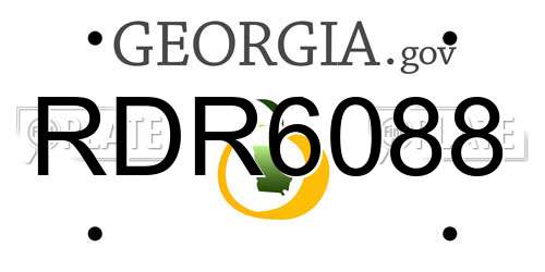RDR6088 Georgia License Plate