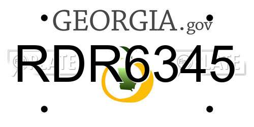 RDR6345 Georgia License Plate