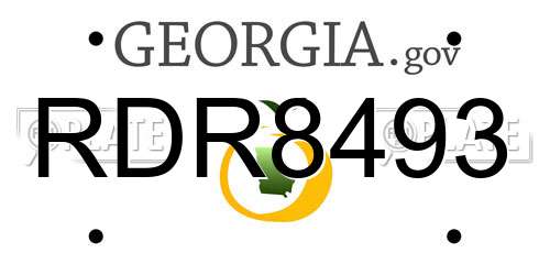 RDR8493 Georgia License Plate