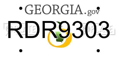 RDR9303 Georgia License Plate