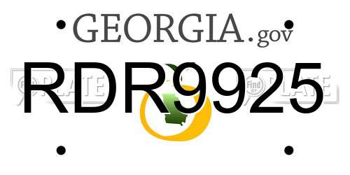 RDR9925 Georgia License Plate