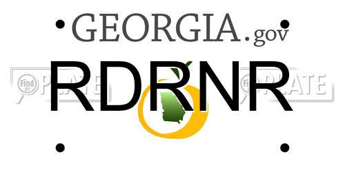 RDRNR Georgia License Plate