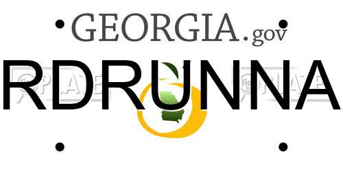 RDRUNNA Georgia License Plate