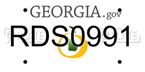 RDS0991 Georgia License Plate