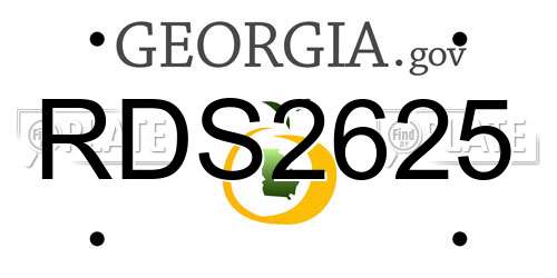 RDS2625 Georgia License Plate