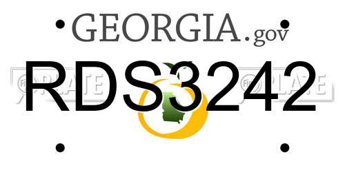 RDS3242 Georgia License Plate