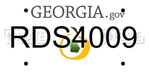 RDS4009 Georgia License Plate