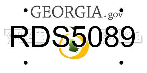 RDS5089 Georgia License Plate