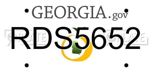RDS5652 Georgia License Plate