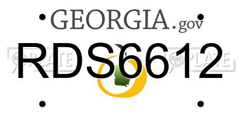 RDS6612 Georgia License Plate