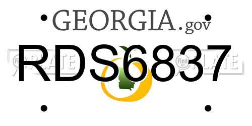 RDS6837 Georgia License Plate