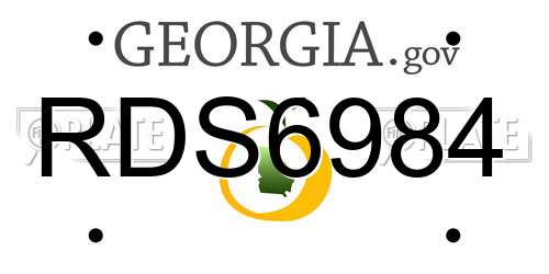 RDS6984 Georgia License Plate