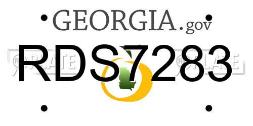 RDS7283 Georgia License Plate