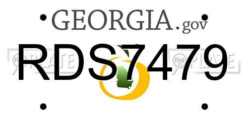 RDS7479 Georgia License Plate