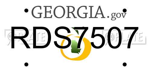 RDS7507 Georgia License Plate