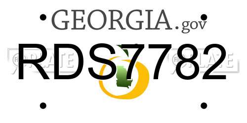RDS7782 Georgia License Plate
