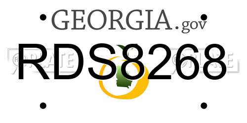 RDS8268 Georgia License Plate