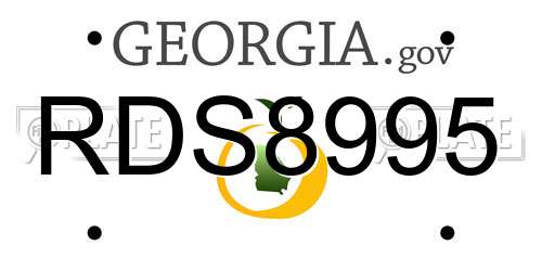 RDS8995 Georgia License Plate