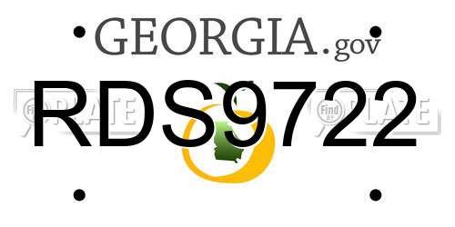 RDS9722 Georgia License Plate