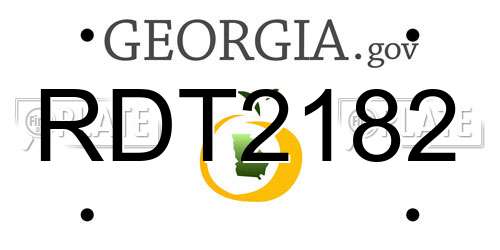 RDT2182 Georgia License Plate