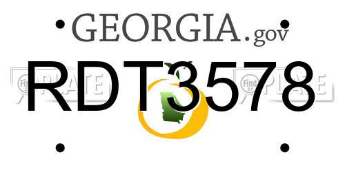 RDT3578 Georgia License Plate