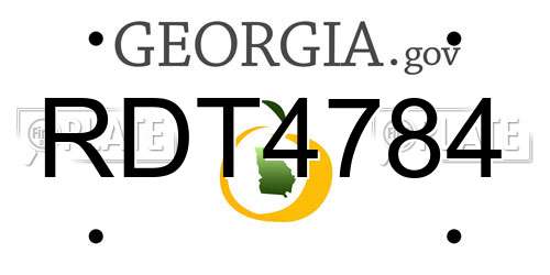 RDT4784 Georgia License Plate