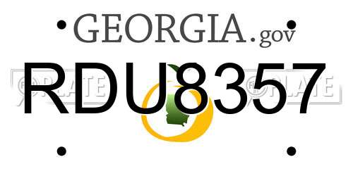 RDU8357 Georgia License Plate