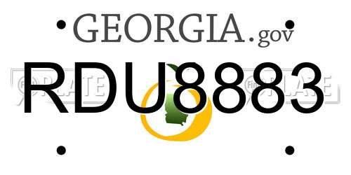 RDU8883 Georgia License Plate