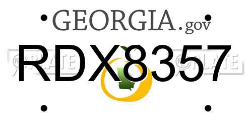 RDX8357 Georgia License Plate