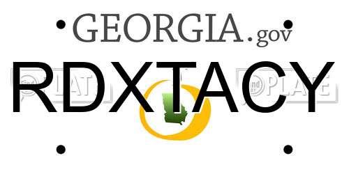 RDXTACY Georgia License Plate