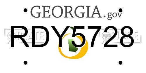 RDY5728 Georgia License Plate