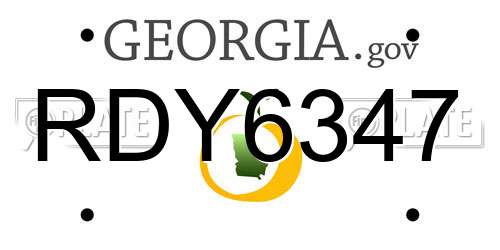 RDY6347 Georgia License Plate