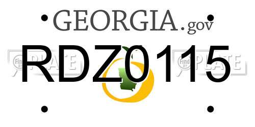 RDZ0115 Georgia License Plate