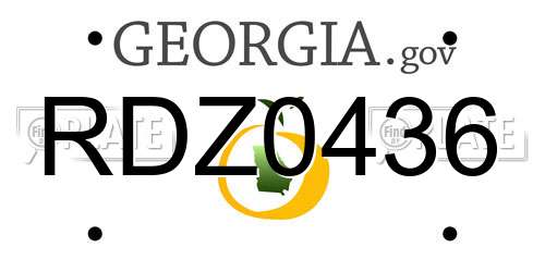 RDZ0436 Georgia License Plate