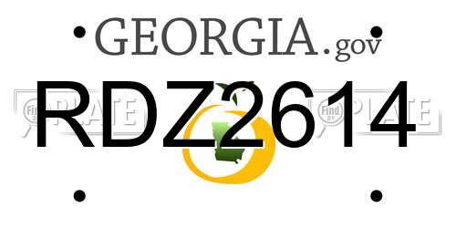 RDZ2614 Georgia License Plate
