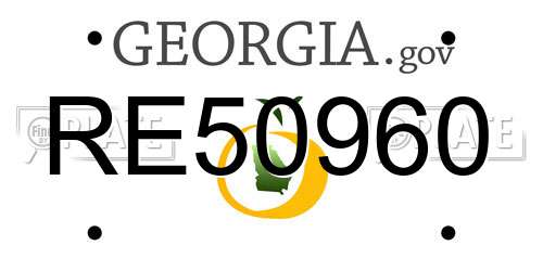 RE50960 Georgia License Plate