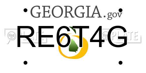RE6T4G Georgia License Plate