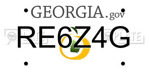 RE6Z4G Georgia License Plate