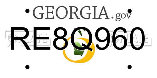 RE8Q960 Georgia License Plate