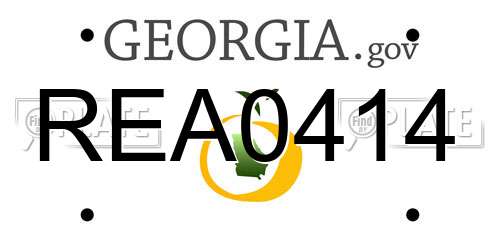 REA0414 Georgia License Plate