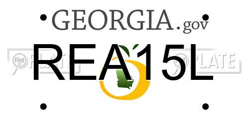 REA15L Georgia License Plate