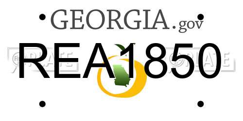 REA1850 Georgia License Plate