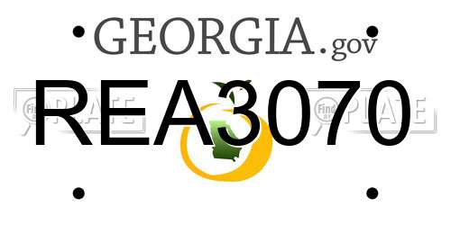 REA3070 Georgia License Plate