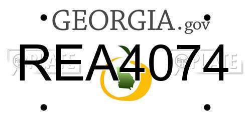 REA4074 Georgia License Plate