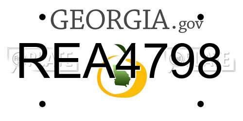 REA4798 Georgia License Plate