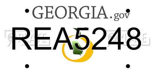REA5248 Georgia License Plate