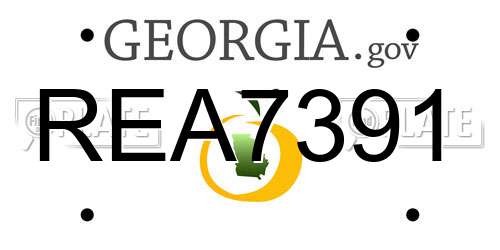 REA7391 Georgia License Plate