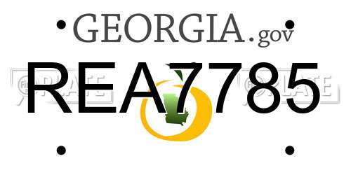 REA7785 Georgia License Plate